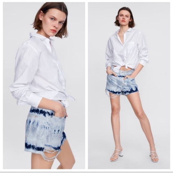 EUC Zara Jean Denim Shorts Womens Size 8 - Picture 1 of 7